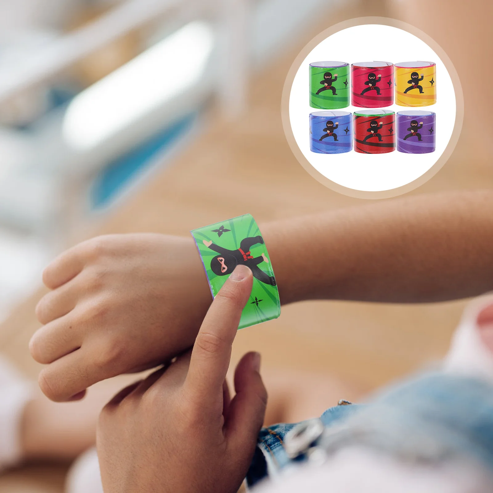 12 قطعة أساور صفعة للأطفال نينجا المفاجئة الأساور الإبداعية وقت اللعب حفلة عيد ميلاد تفضل لوازم حفلات النينجا التفاعلية #1