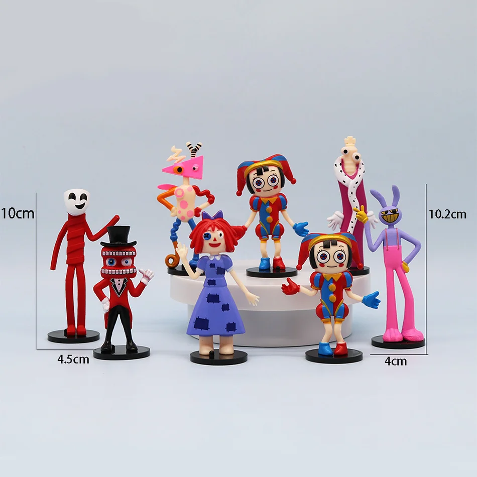 8 قطعة-الذهلة لعبة مجسمة السيرك الرقمي ، الهوايات الكرتون الفن الملحقات ، مكافأة أنيمي الهدايا للأطفال ، الكرتون الديكور