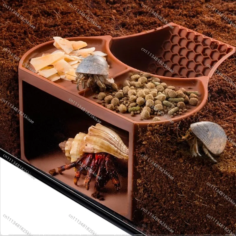 For Hermit Crab Habitat Sanctuary with Double Food Bowl 2-in-1 Accessories for Habitat and Sink Setup