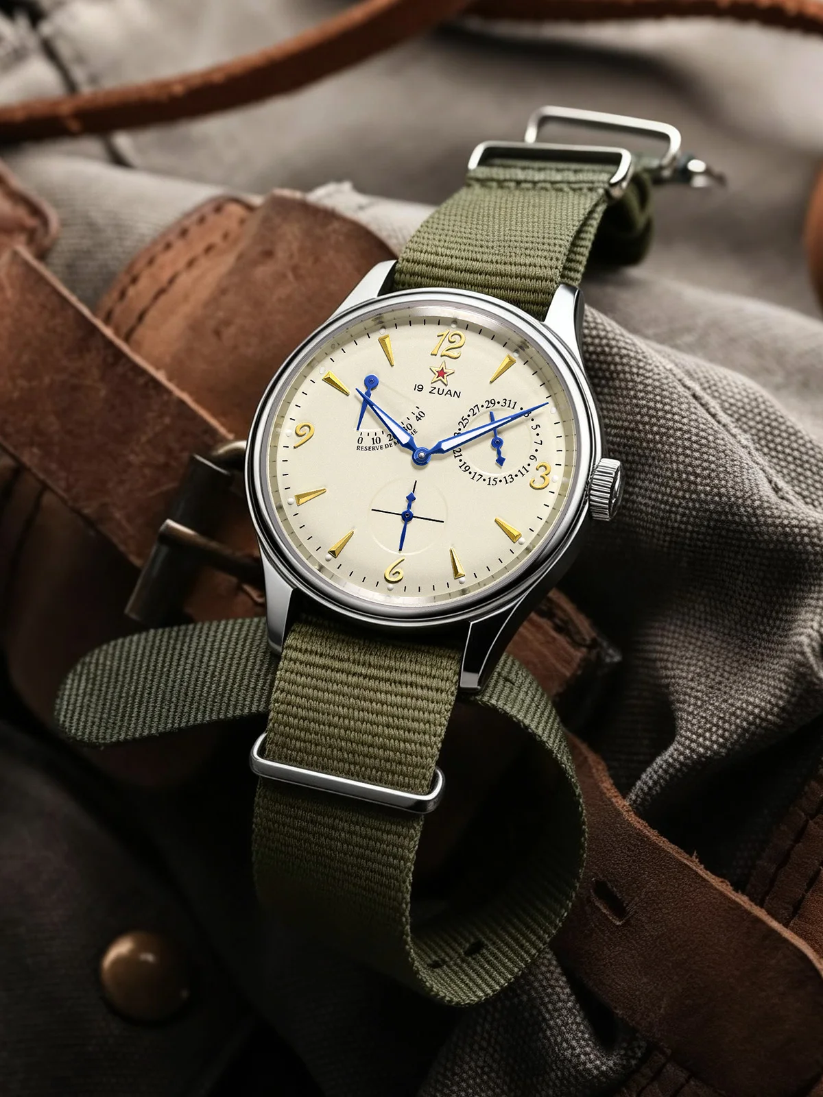 40mm Seagull 1963 Pilot Herrenuhr-Set ST1780 Automatisches Mechanisches Uhrwerk Saphirglas Retro-Stil Wasserdicht 50m