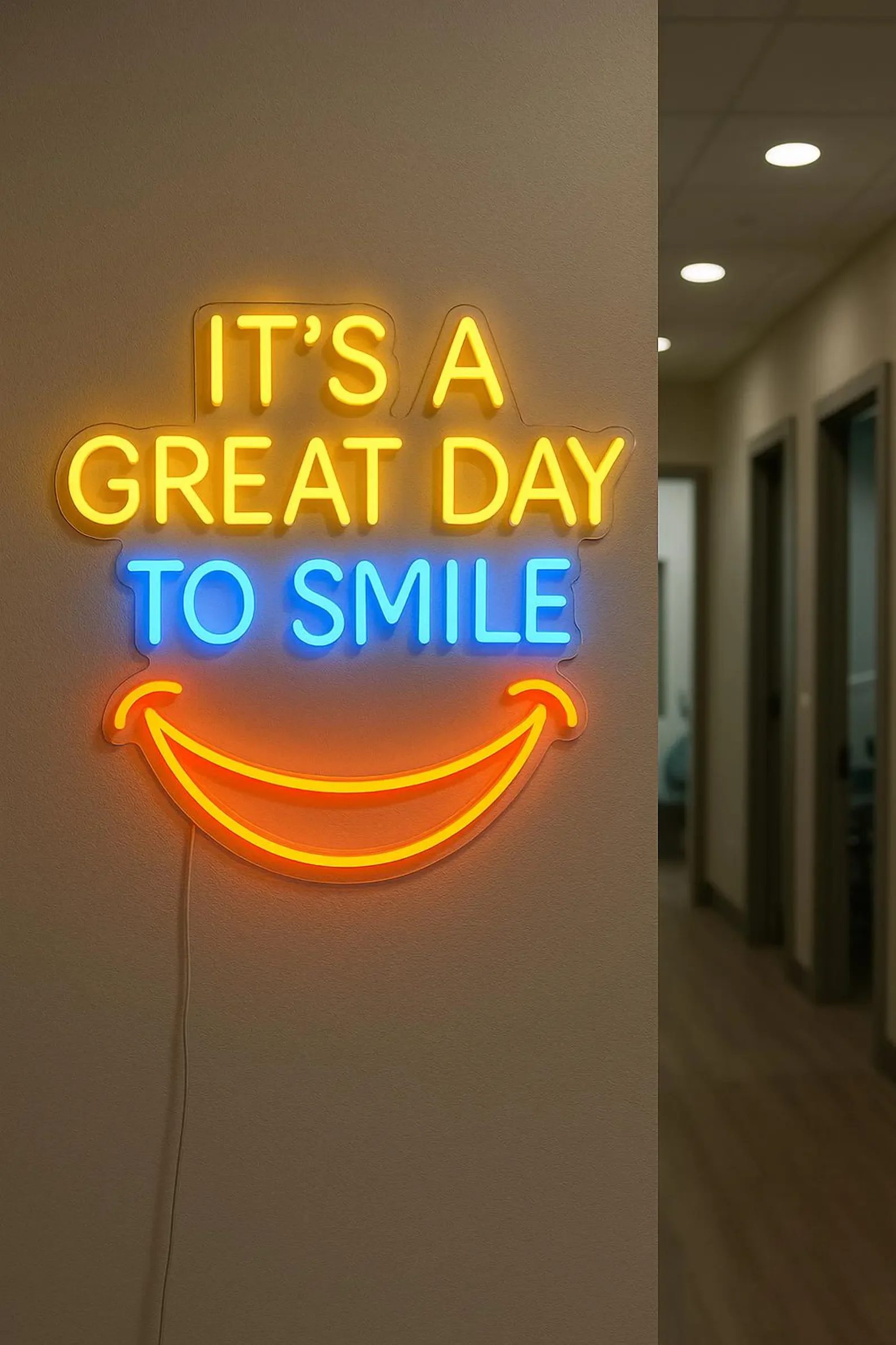 

It's a Great Day to Smile Neon Sign. Dentistry Neon Decor. Dentist Office Neon Sign. Dental Clinic Neon Decor