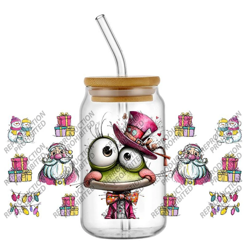 

Новый ‌ Милая забавная лягушка 3D наклейка УФ DTF чашка обертывания для 16 унций водонепроницаемая переводная наклейка очки DIY кружка мультяшная наклейка