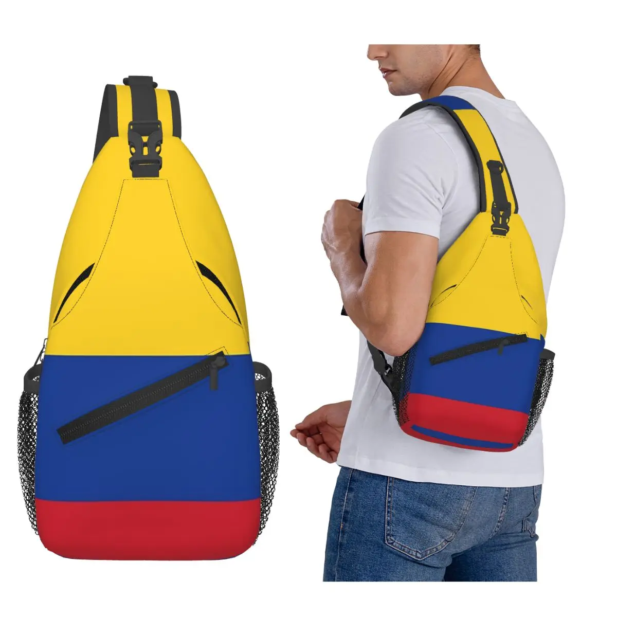

Флаг Колумбии - колумбийское платье, нагрудная сумка, мужской рюкзак через плечо на слинге, нагрудная сумка, дорожный походный рюкзак, сумка на плечо