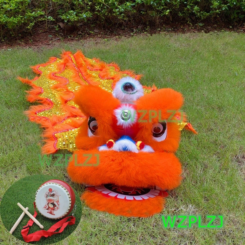 Upmarket 12 بوصة 2-5 سن الأسد الرقص مع طبل زي مهرجان الأداء هدية الدعائم تقليد حفلة كرنفال المرحلة #1