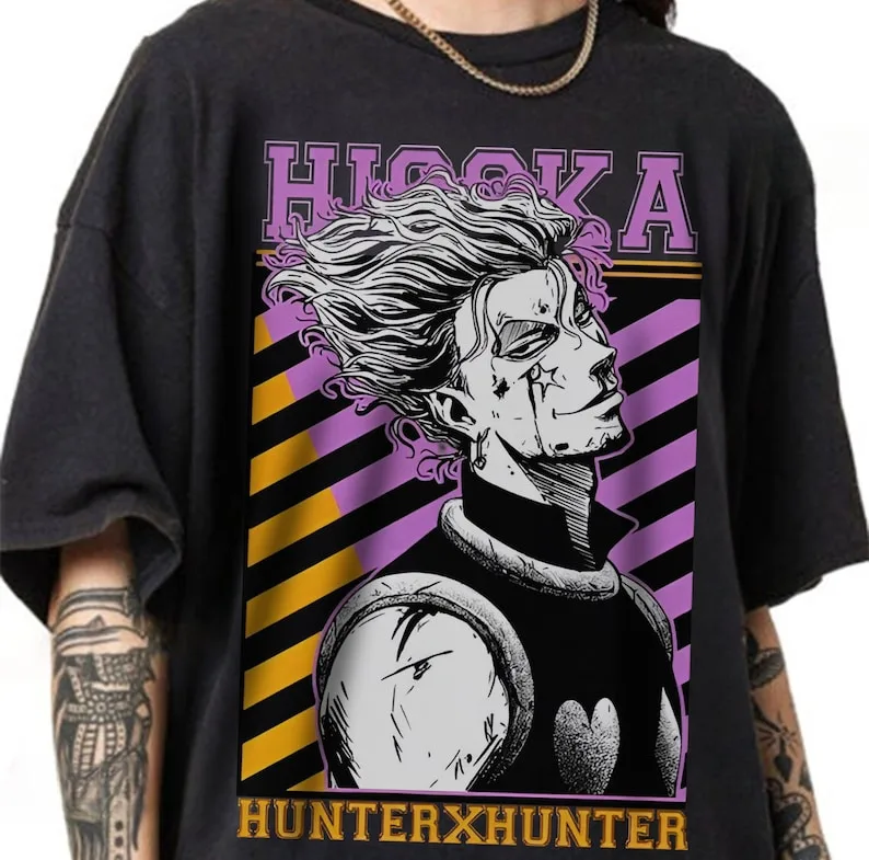 

Футболка Hunter X Hunter, черная футболка Hisoka в стиле аниме, подарок из аниме