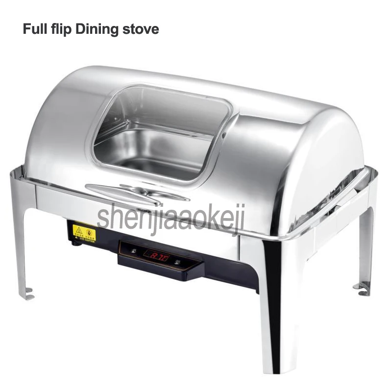 

350W Stainless Steel Hotel Visible Full Flip Buffy Furnace 110v/220v Electric Heating Buffet Equipment Commercial Buffet Stove