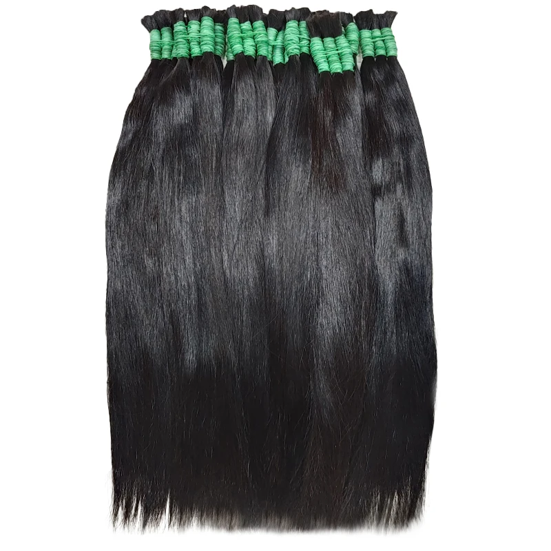 30 بوصة شعر بشري مستقيم السائبة للتضفير 100% عذراء خام غير معالج شعر أسود طبيعي 100 جرام لا ملحقات لحمة