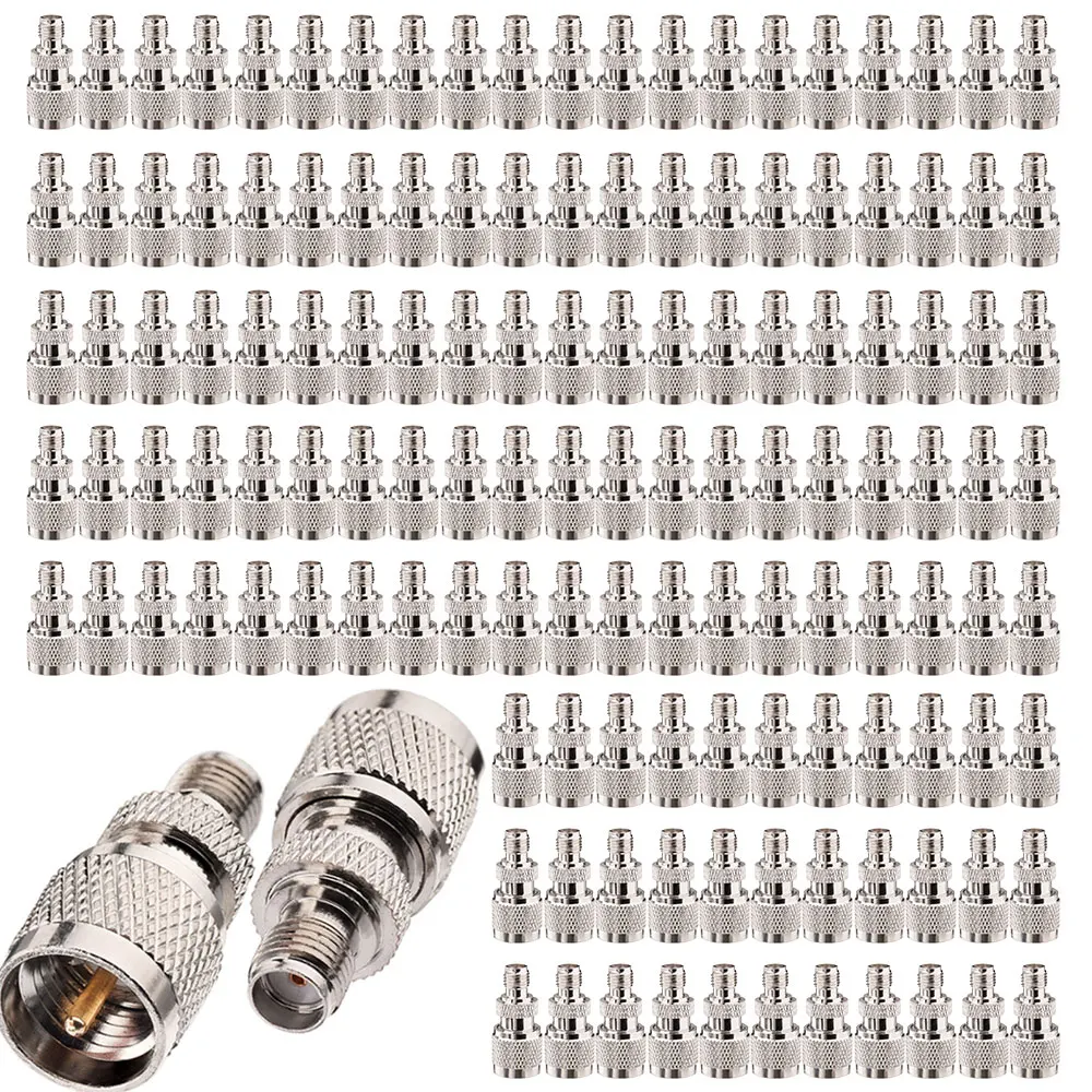 UHF para SMA Coaxial Connector Kit Adaptador coaxial de baixa perda para transmissão de antena de rádio CB, WiFi, 50 pcs por lote