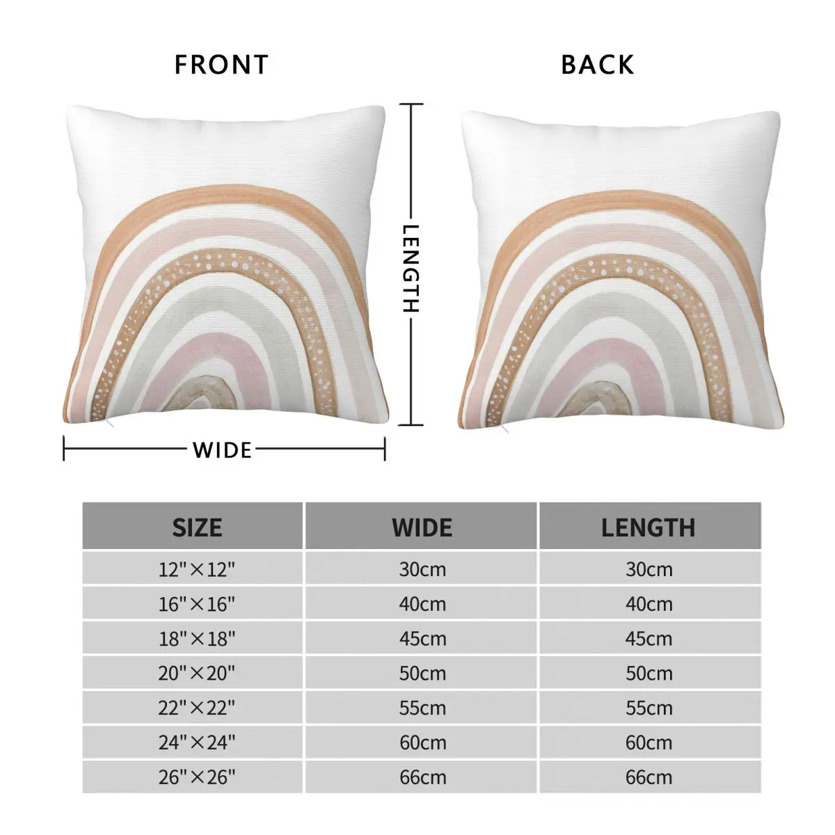 Neutral Rainbow Pillowcase Polyester Linen Velvet Creative Zip Decor Pillow Case Home Cushion Case