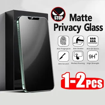 1/2 adet mat gizlilik anti-peep temperli cam iPhone 15 için 14 12 11 13 Pro Max 14 15 artı cam buzlu ekran koruyucuları filmi