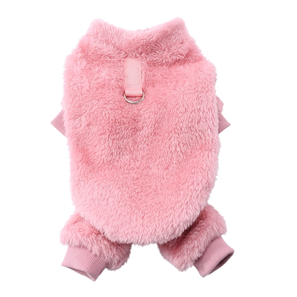 Weiche Fleece-Hundepyjamas, Kleidung, Herbst-Winter-Haustier-Overall für kleine und mittelgroße Hunde, Welpenpullover, warme Chihuahua-Mops-Einteiler-Outfits – Detail 4