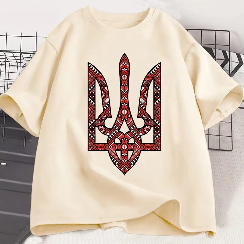 Ukraine Emblem Coat of Arms Tryzub T Shirt  Women Harajuku Short Sleeve T-shirt Ukrainian T Shirts  Clothes Tops