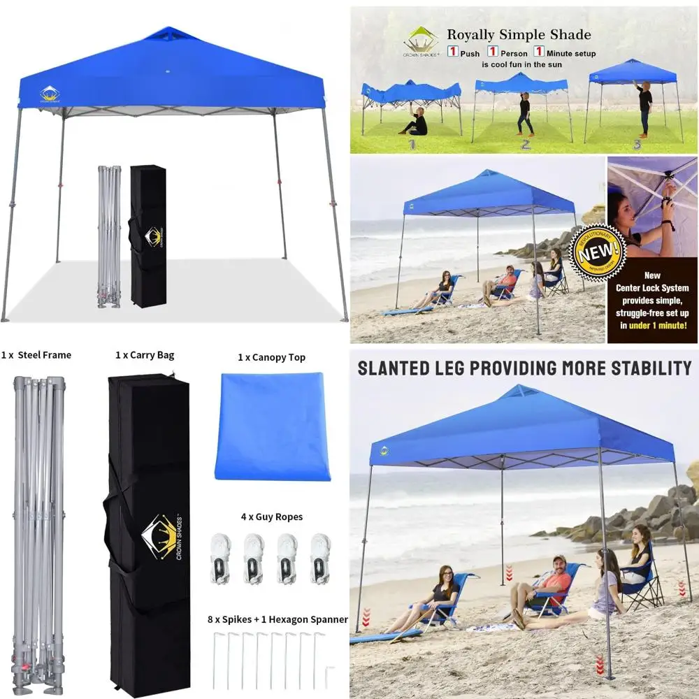 

9x9 Pop-Up Canopy Tent with Slanted Legs for Enhanced Stability - Ideal Outdoor Sun Shelter and Beach Tent for Maximum Shade Cov