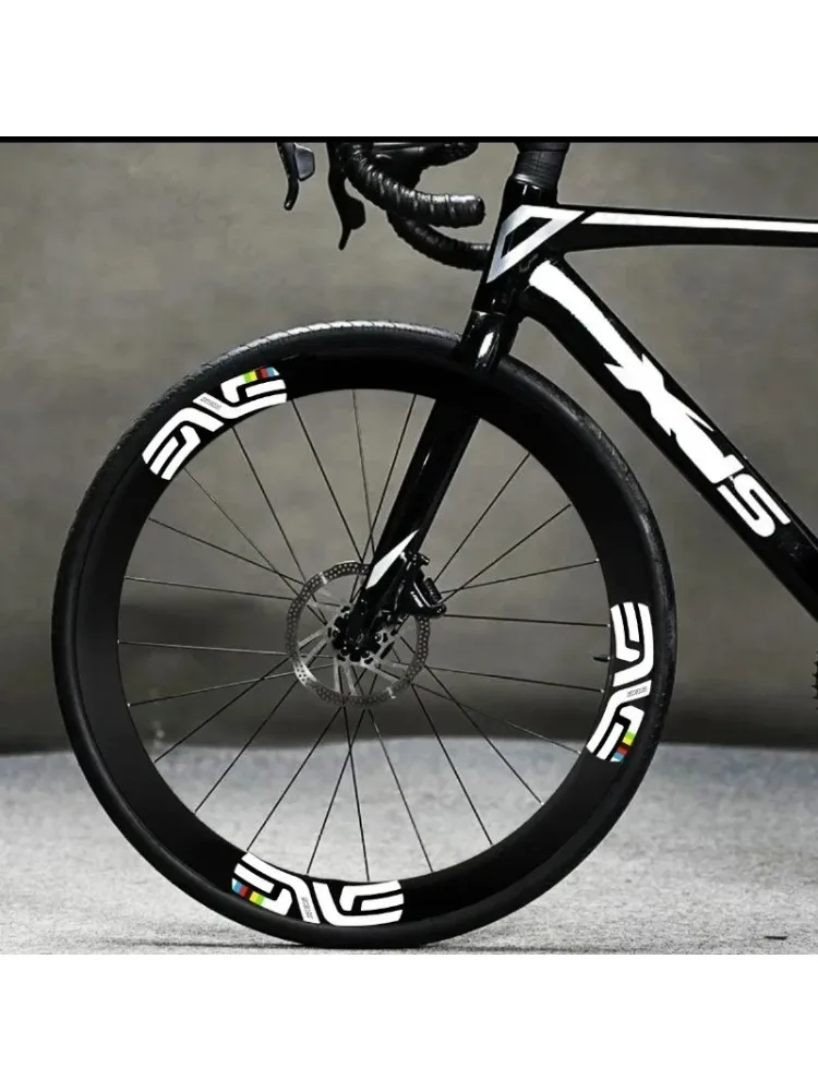 AliExpress NONE 12-Piece ENVE SES High Visibility Bicycle Tire Sticker - White Reflective Sticker with Color Embellishment for Road Bikes,