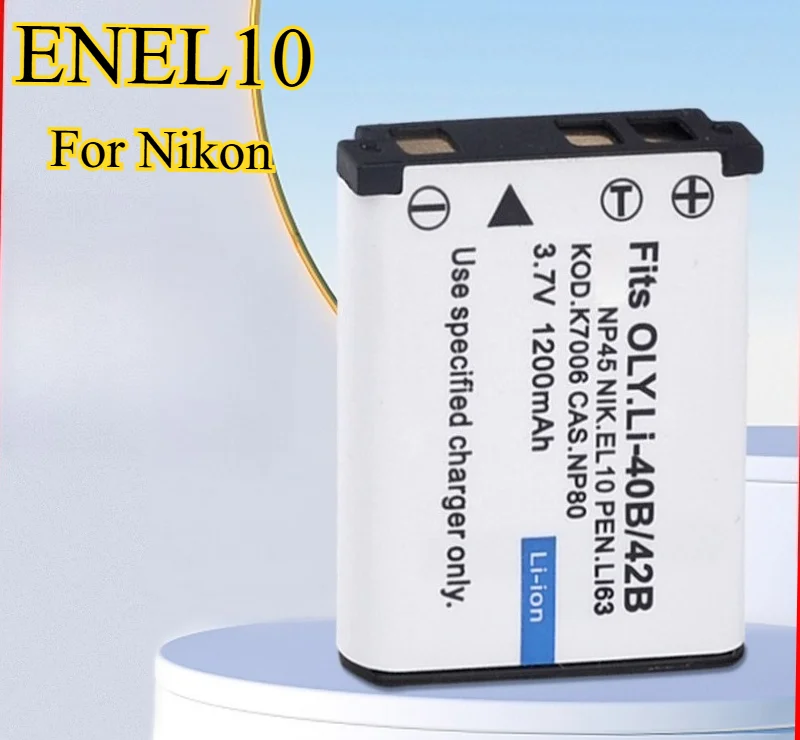 

1200mAh ENEL10 Camera Lithium Battery Suitable for Nikon Camera ENEL10 EL10 Li40/42B FNP45 CNP80 K7006 Battery