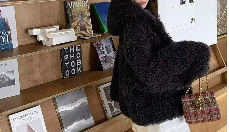 Lamb Jacket 2026 New Zipper Short Environmentally Friendly Loose Autumn and Winter Thickened Plush