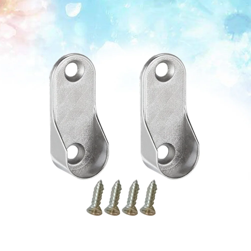 

Closet Rod End Supports Bracket for Hanging Clothes Rod Furniture Fittings Hardware Mounting Kit Included