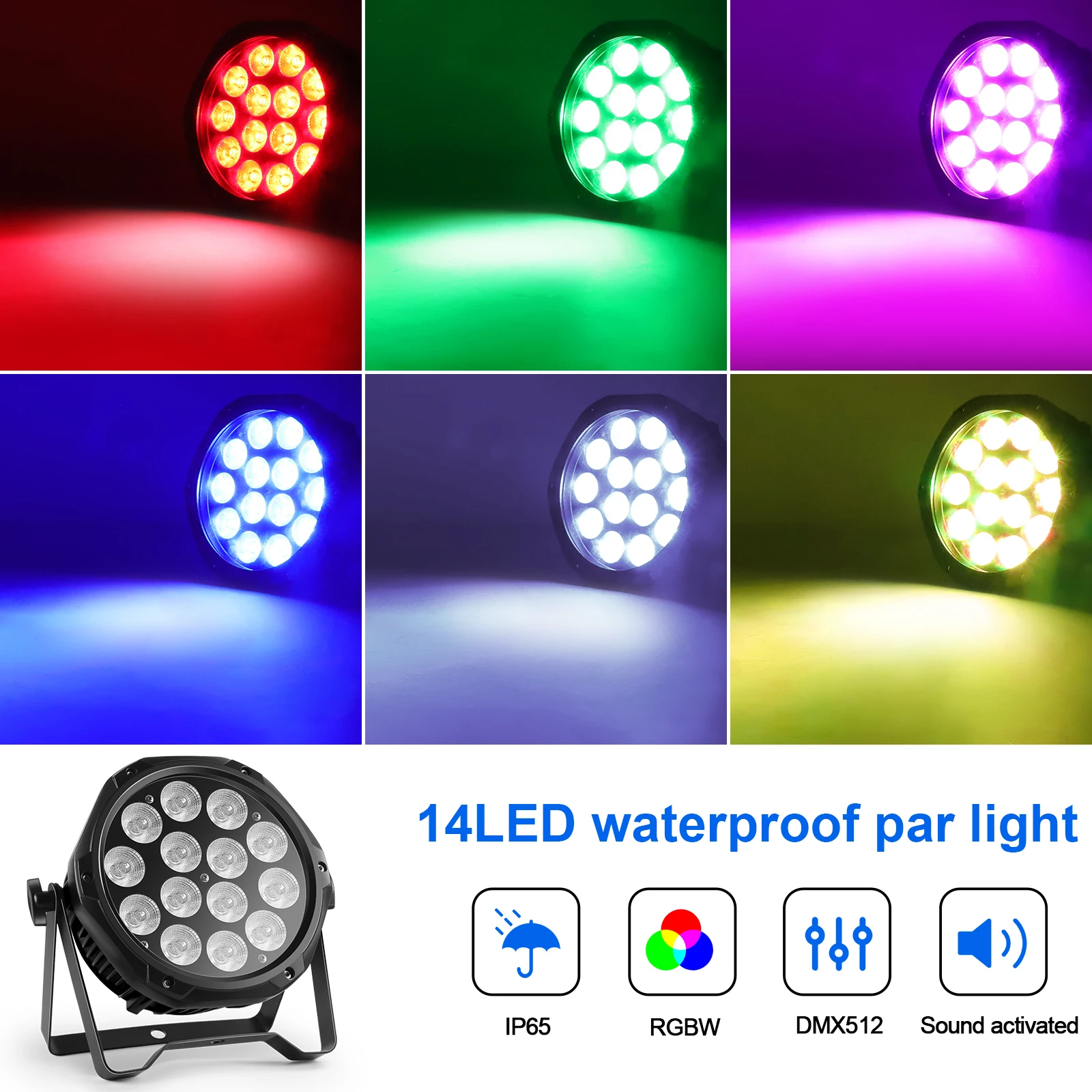 RGBW 4-IN 1 LED Lighting 4PCS 70W IP65 Stage Par Light DMX Wash Light DJ Light Waterproof Lights for Night Club Disco