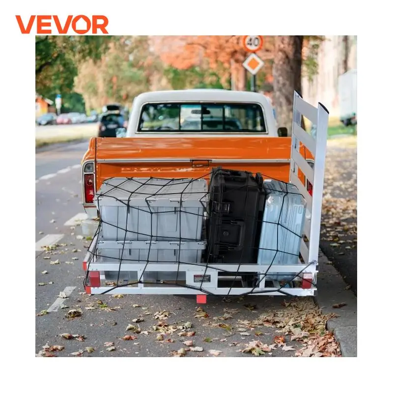 VEVOR 47/53/60 in Hitch Cargo Carrier 400/500lb Capacity Trailer Hitch Mount Aluminum Cargo Basket for SUV Truck Pickup Camping