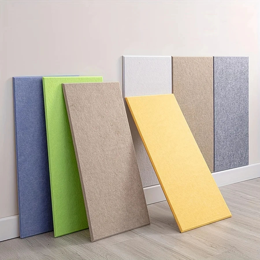 6Pcs 50kg/m³ Home Decor Large Soundproofing Acoustic Wall Panels Decorative Sound Absorbing Felt Tiles Cork Pin Bulletin Boards