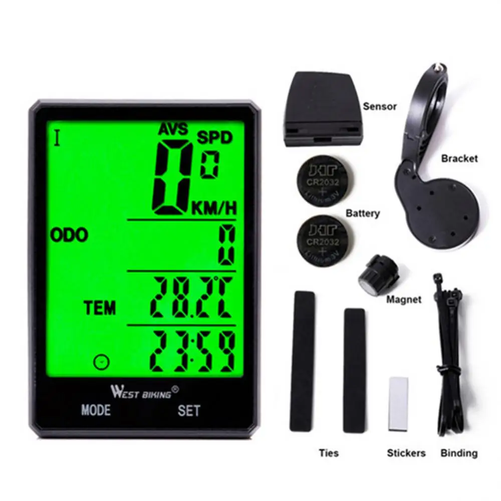 Cycling Speed Counter Code Table Stylish Time Display Black 2.8 Inches Mtb Bike Cycling Odometer Stopwatch Wireless Code Meter