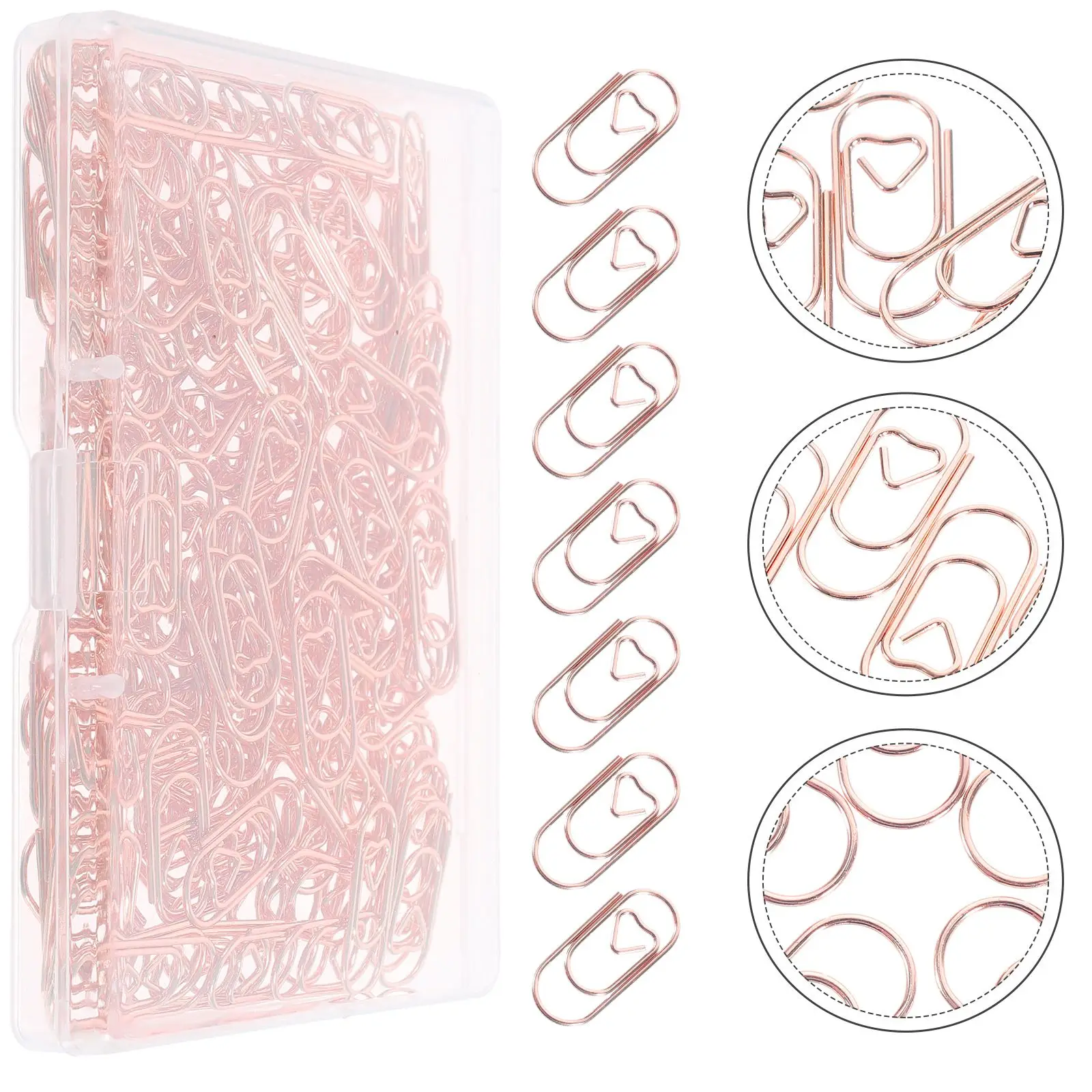 150 Pcs Love Paper Clip Clips Cute Delicate Office Supplies Rose for Paperwork Metal