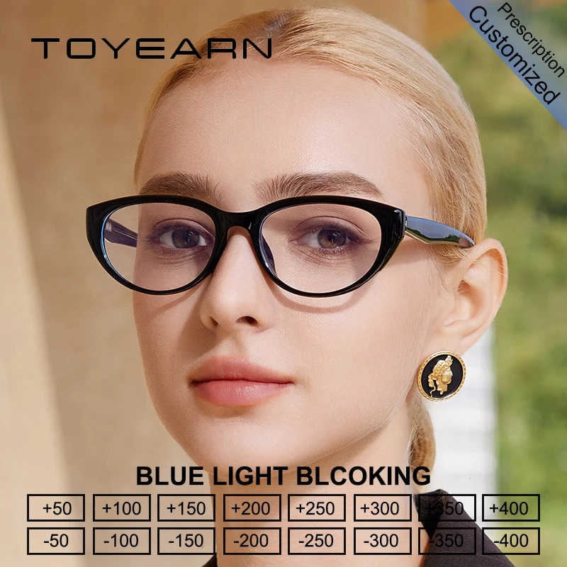 

Очки TOYEARN Cat Eye для женщин: оправа для коррекции зрения, с возможностью индивидуальной настройки, антибликовые, фотохромные, с защитой от синего света
