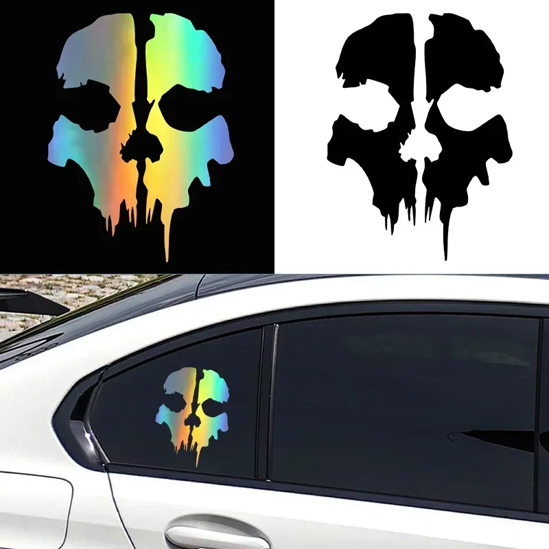 

Summoning Ghost Head Skeleton Outline Car Sticker Waterproof Sun Protection Die Cut Window Motorcycle Shape Cover Scratches