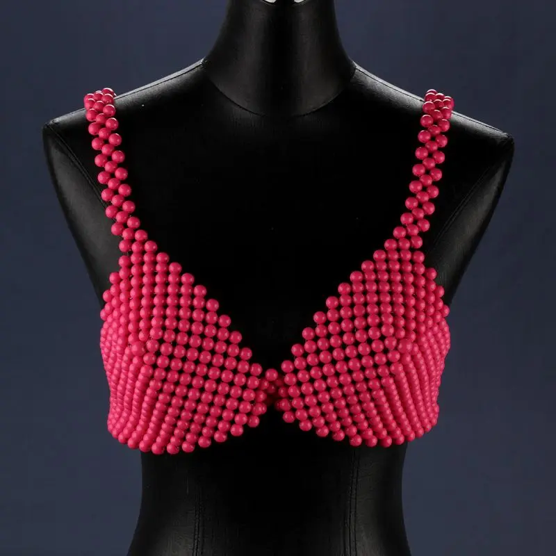 

customized bead body chain belly bra heavy personality shawl sexy nightclub hip-hop retro chest accessories for women