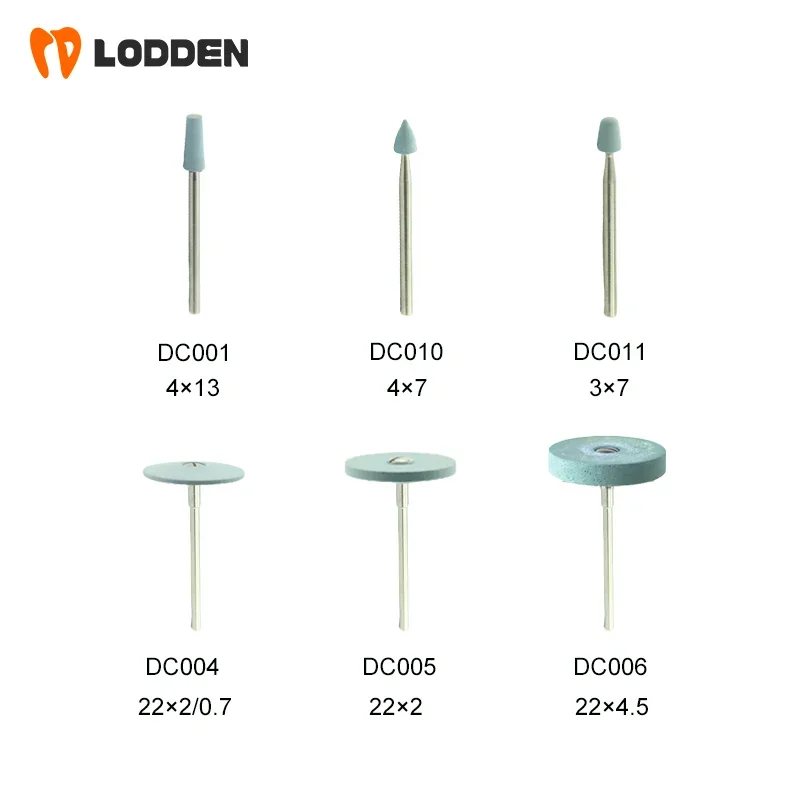 LODDEN DC001 Diamond Polishing Head for Zirconia/Ceramic/Emax Crowns - CE Certified Grinding Burs Dental Lab Blue Medium Grit