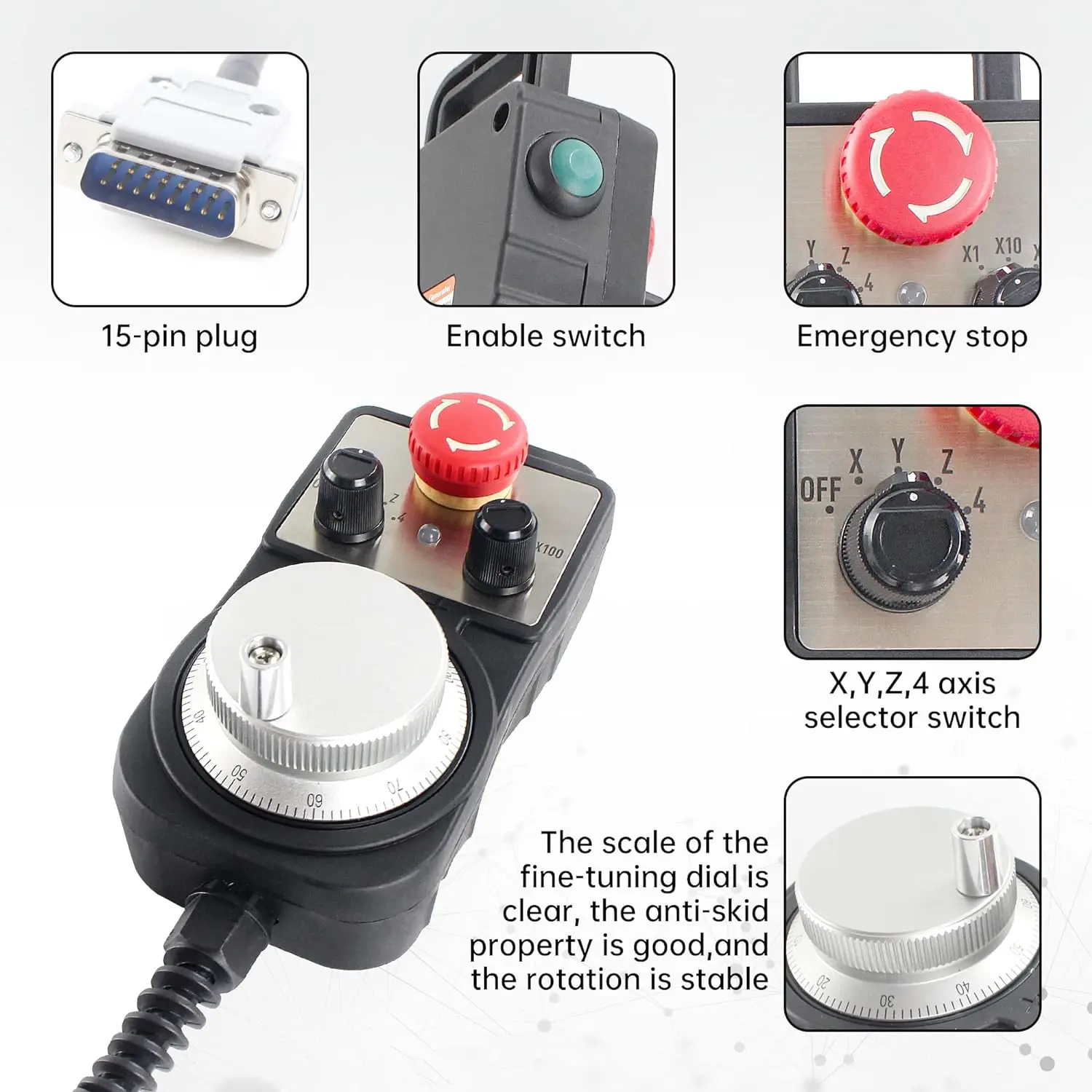 4 Axis DDCSV3.1 CNC Offline Stand-alone Controller System Save G Code + 4-axis Pendant E-Stop MPG For Engraving Router Machine