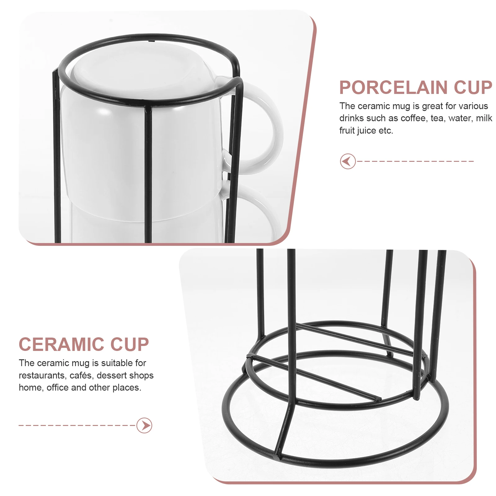 

1 set Mug Storage Rack Set Suitable for Home Office Tea Latte Milk Fruit Mug With H Juice Party DIY Decoration