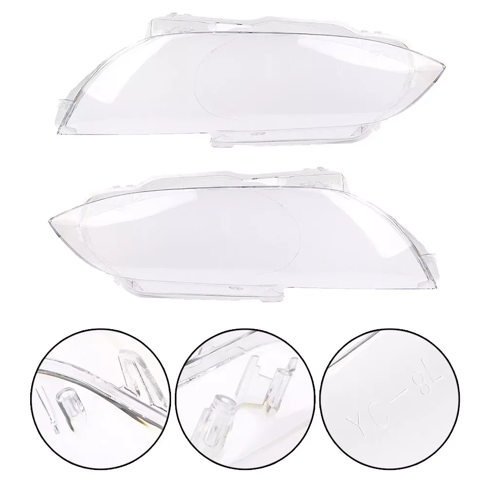 Left Right Front Headlight Lens Covers For BMW E92 E93 Coupe Convertible M3 2006 2007 2008 2009 2010 Clear Headlamp Cover Shell