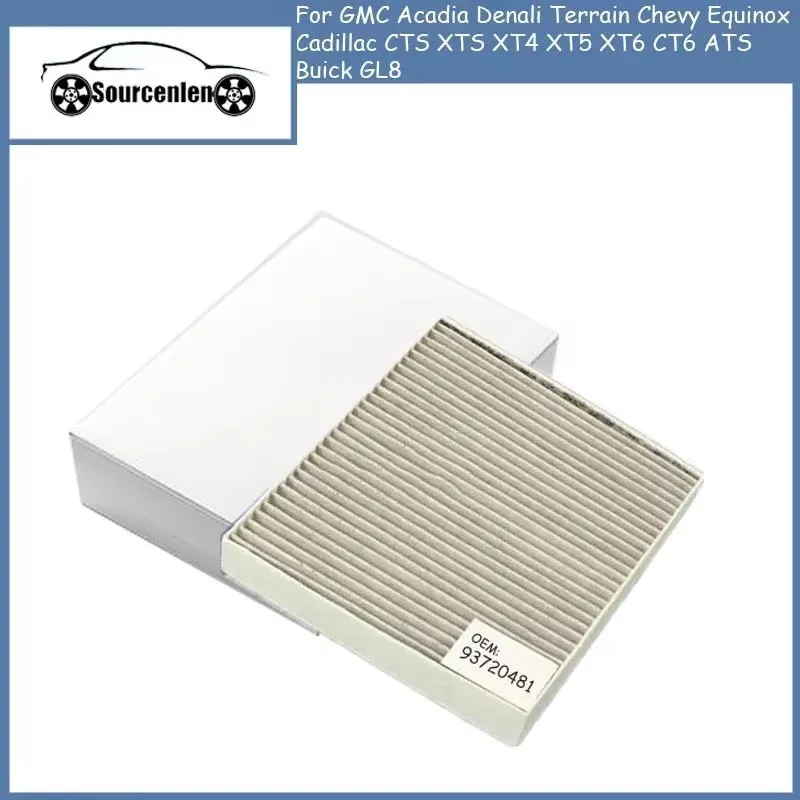 Air Conditioner Air Filter 13508023 for GMC Acadia Denali Terrain Chevy Equinox Cadillac CTS XTS XT4 XT5 XT6 CT6 ATS Buick GL8