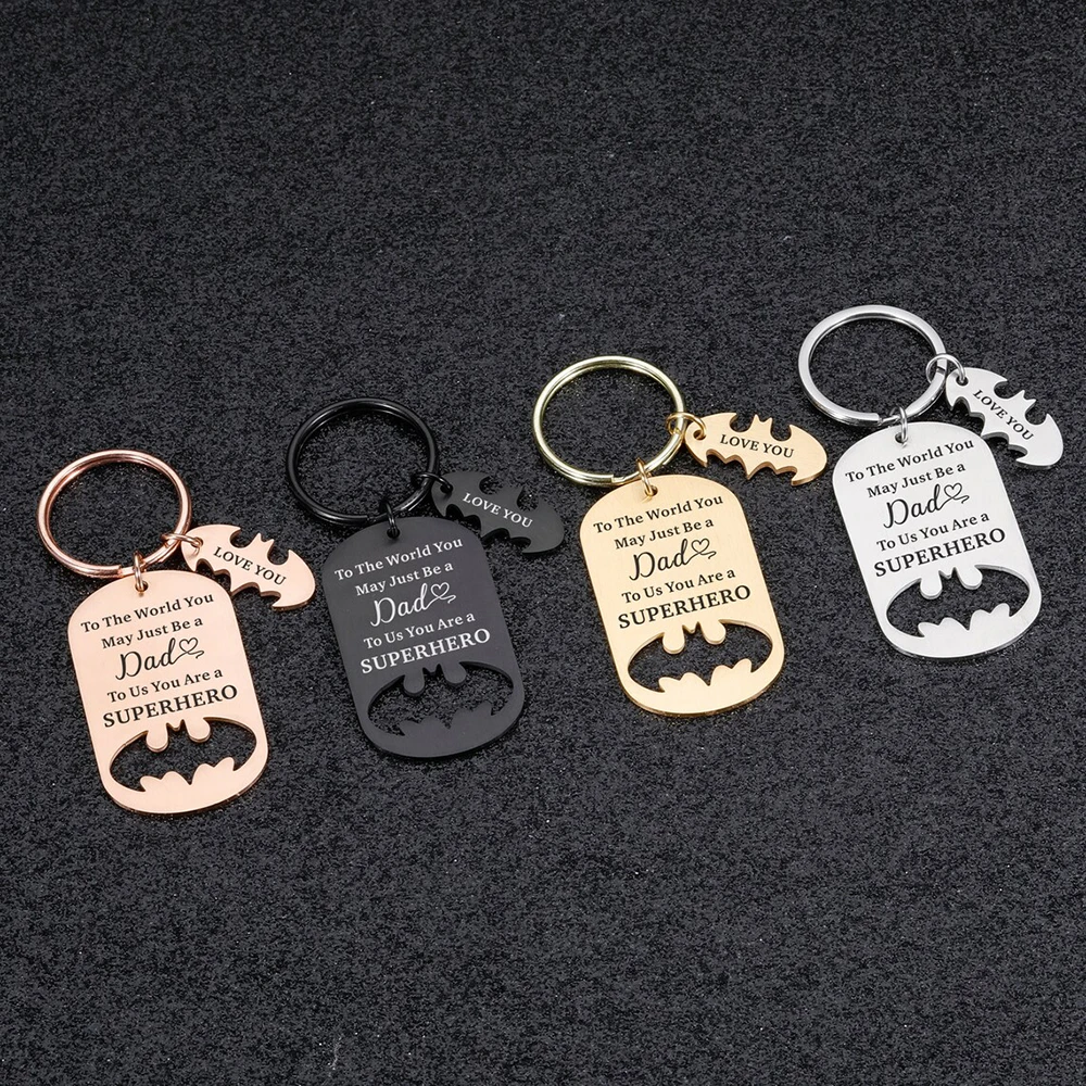 Dad Keychain, Superhero Dad Keychain, Custom Content Keychain, Personalized Exquisite Keychain, Give Him Birthday Present