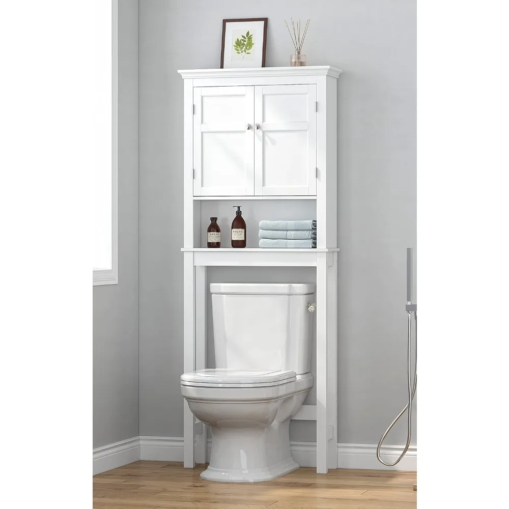

Over The Toilet Storage Cabinet, Over Toilet Bathroom Organizer with Adjustable Shelves, Above Toilet Storage Cabinet Space Sav