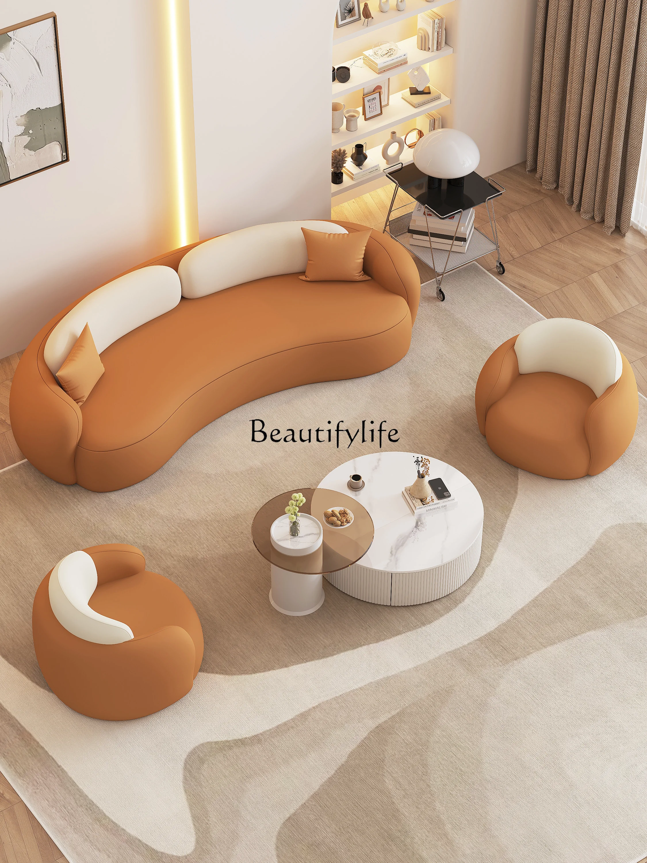 

Living Room Small Apartment Beauty Salon Sofa Rest Area Reception Arc