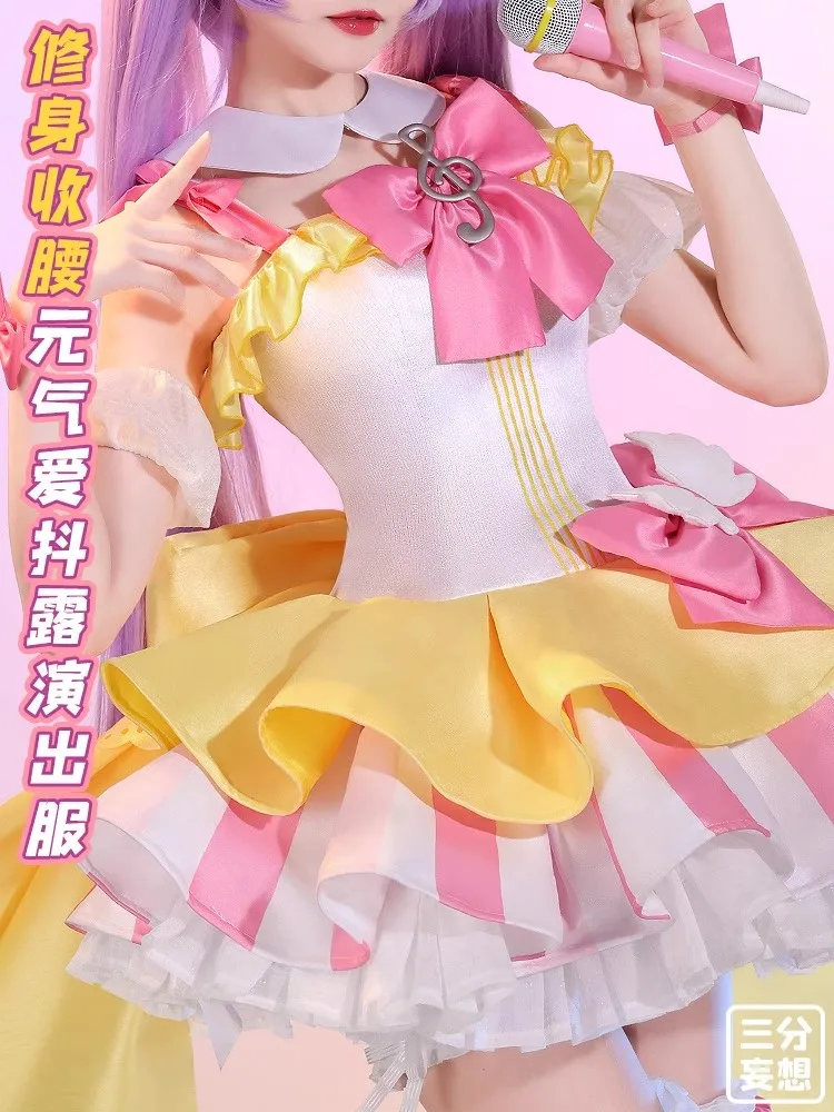 COS-KiKi Anime Pripara Manaka Laala Game Suit Gorgeous Sweet Lovely Dress Cosplay Costume Halloween Party Role Play Outfit Women