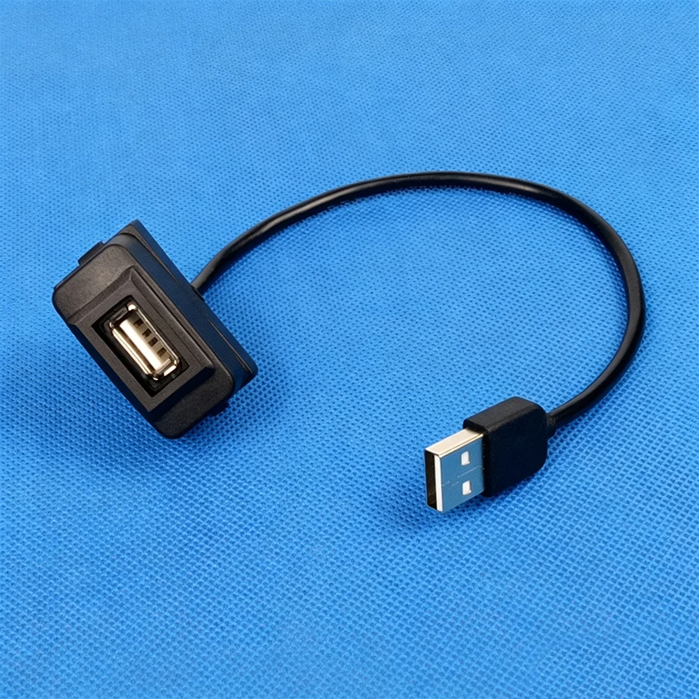 For Car Dashboard USB 2.0 Port USB Extension Charge Cable For Mitsubishi ASX Lancer Outlander Pajero Eclipse USB Charge Switch