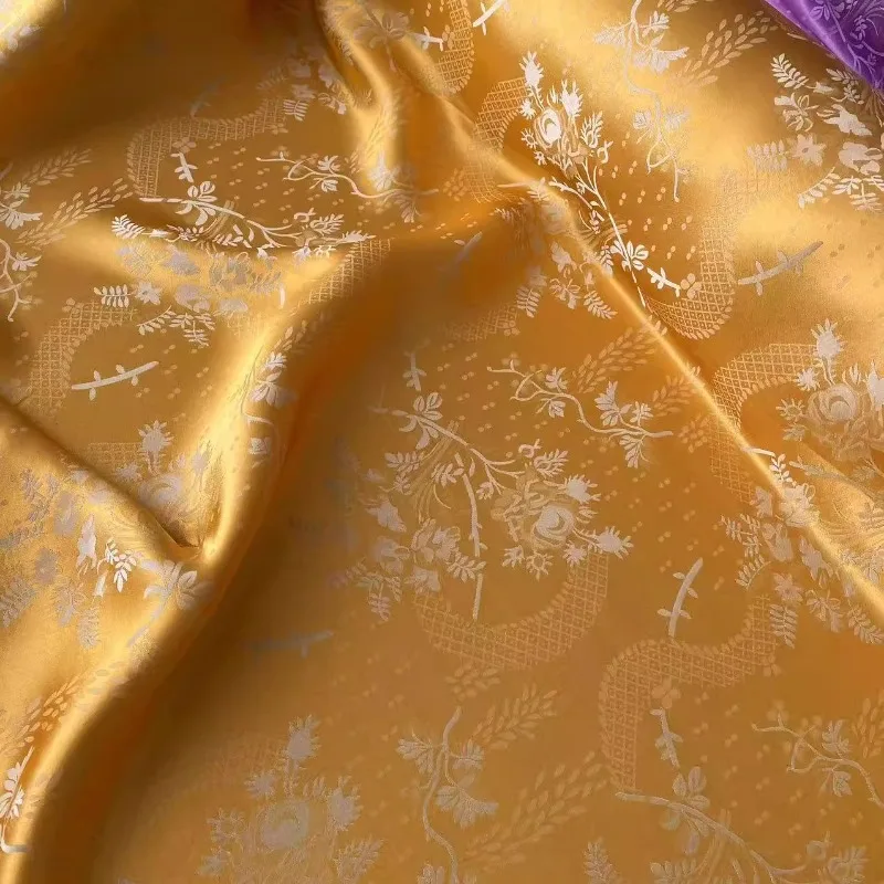 

Четыре сезона, смешанная шелковая жаккардовая ткань, новый китайский стиль, тяжелый креп ручной работы, Cheongsam Hanfu, ткань для одежды