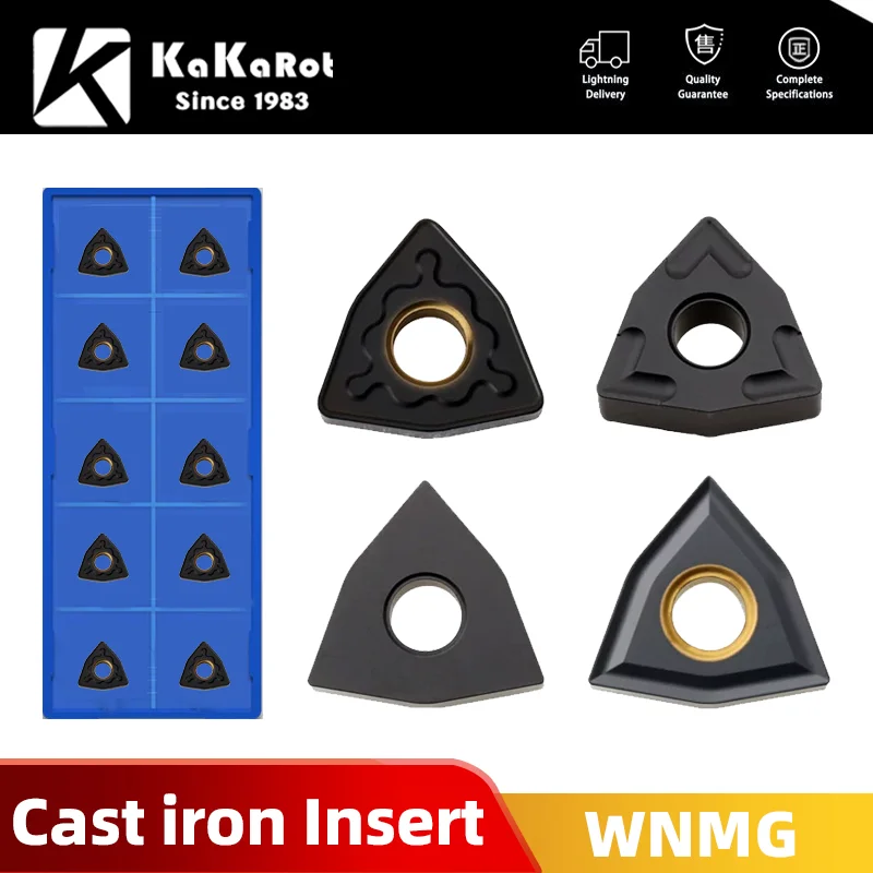 

Kakarot Cast iron Carbide Insert WNMG080404 UC5115 WNMG 080408 Turning Tools AL CNC Lathe Cutter 10pcs Blade Plate Cutter 10pcs