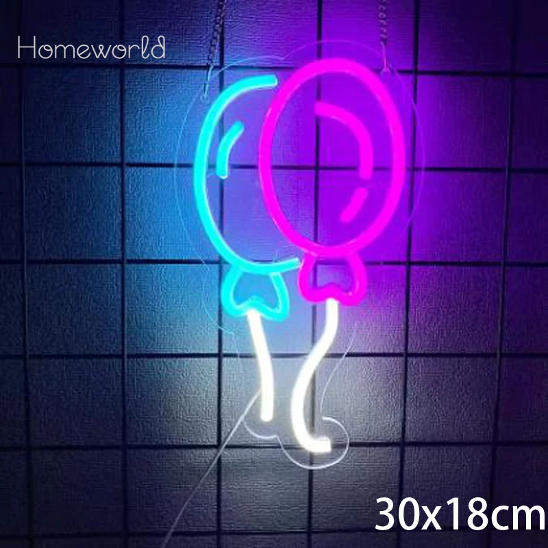 Balloon Neon Sign For Wall Decor,Girl’s Room Wedding Birthday Party Decor,LED Sign for Birthday Wall Art Neon Signage