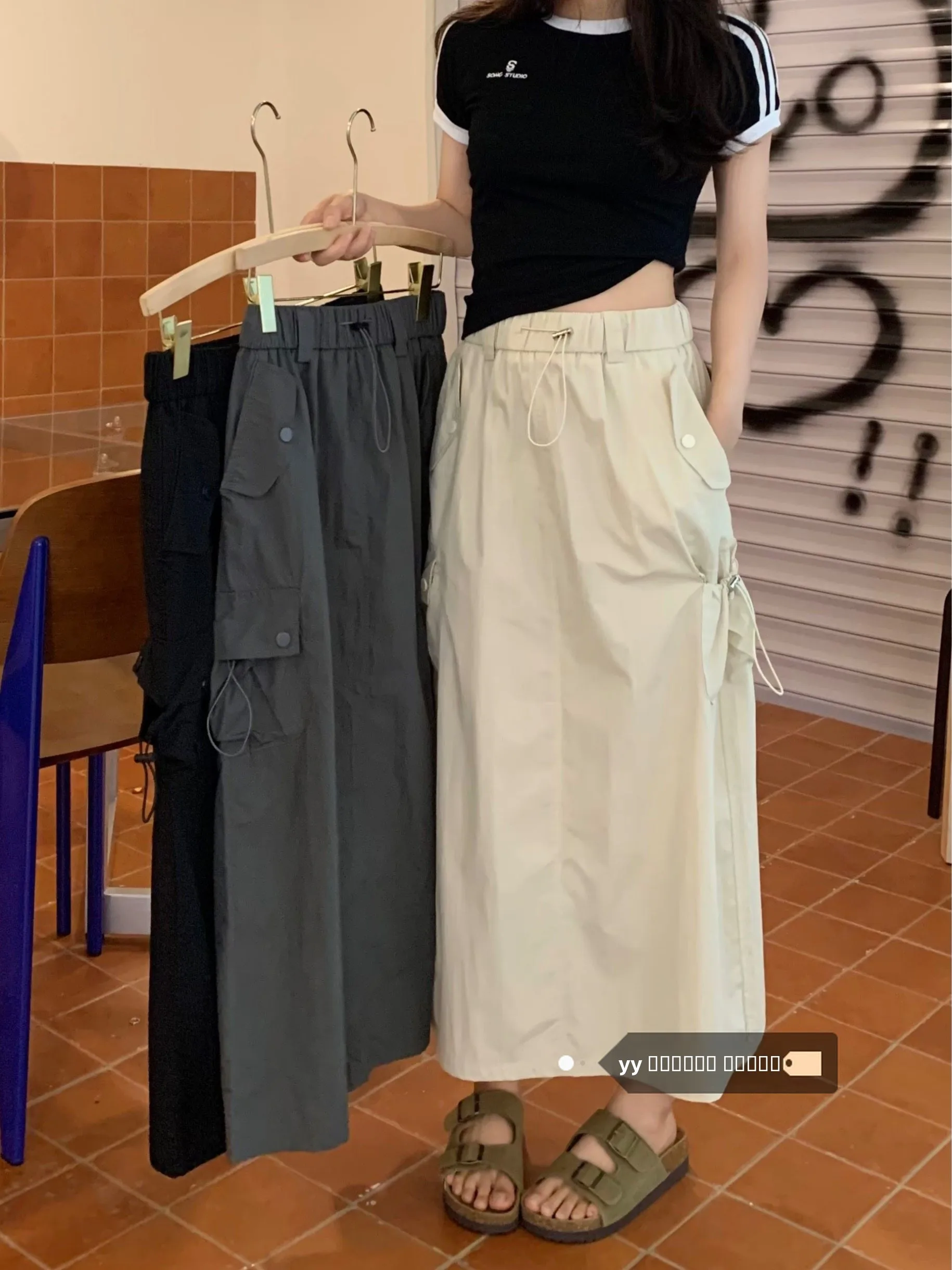 

Американская рабочая одежда с высокой талией в стиле ретро, юбка трапециевидной формы, женские дизайнерские юбки средней длины, повседневные юбки