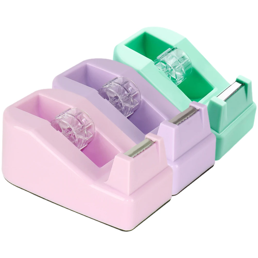3Pcs Colorful Tape Dispenser Compact Design Smooth Cutting Performance Ideal for Home Office Desk Use Small Tape Holder