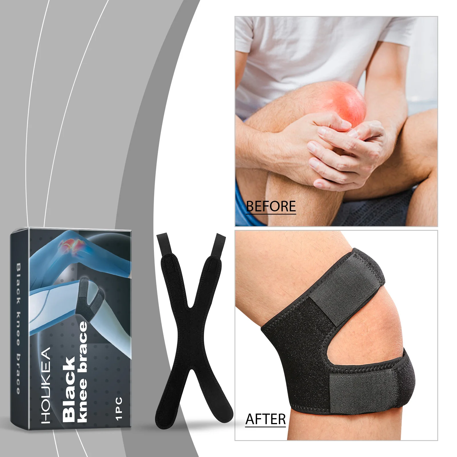 

Outdoor sports, running, skipping, fitness, playing, protective gear, breathable, adjustable kneepad strap