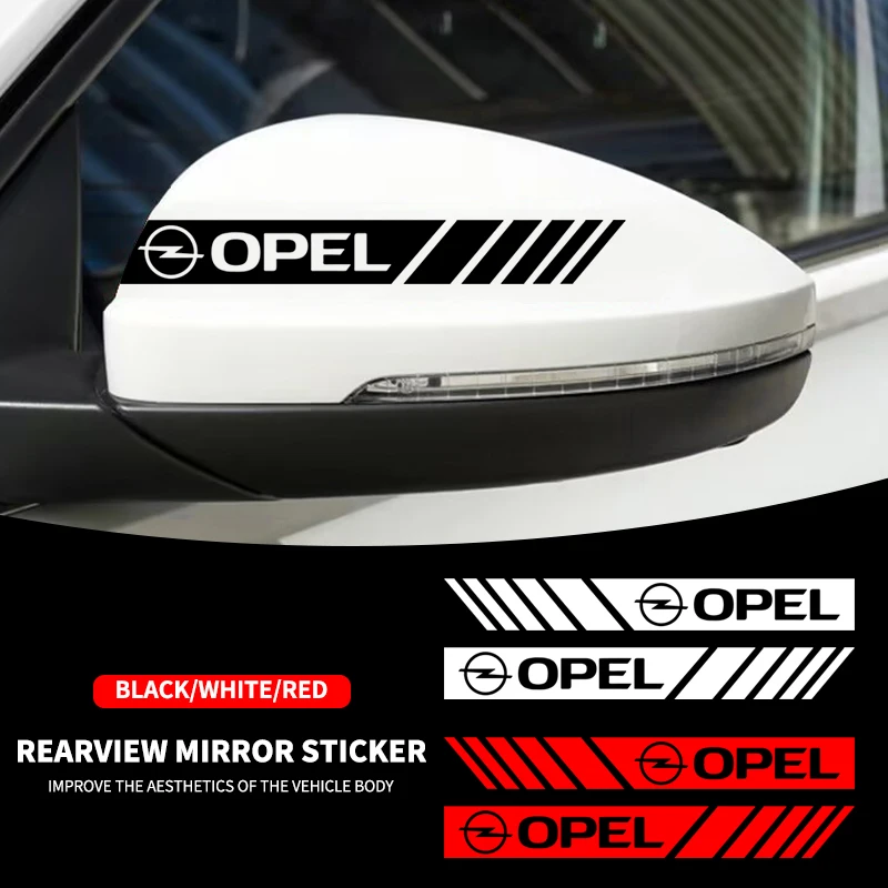 2PCS Car Badge Rearview Mirror Decor Sticker Vehicle Body Refit Decal For Opel BMW Mercedes Benz AMG Audi Sline Mazda Ford JEEP