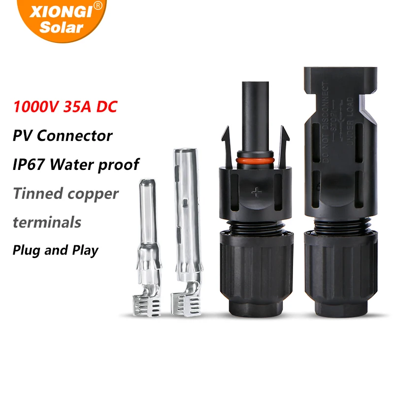 XIONGISOLAR 1 Pair Solar PV Connector male and female 1000VDC 35A Solar Panel Connectors for PV Cable 2.5/4/6mm2