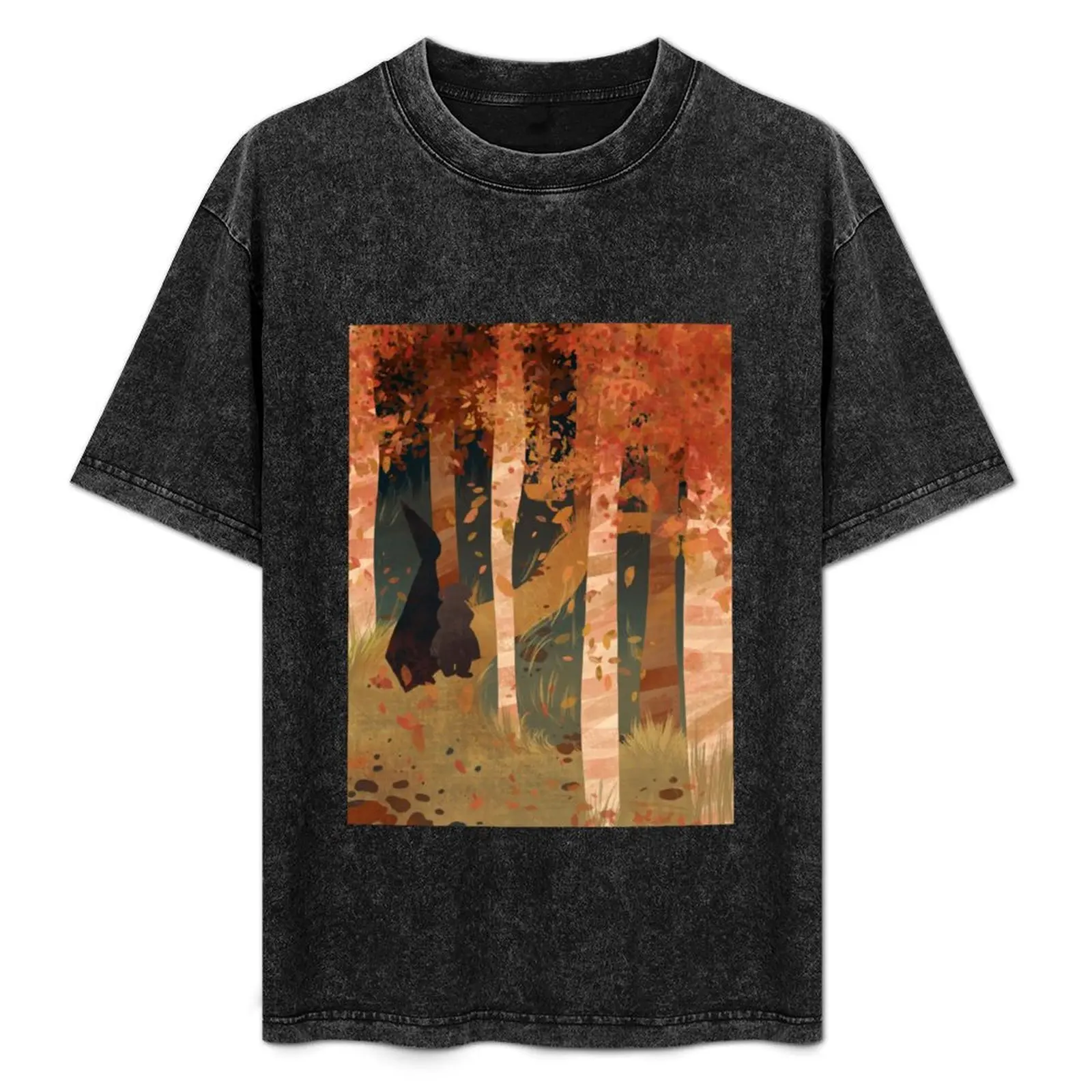 Over the Garden Wall Forest Print Active T-Shirt Modern Print Casual T-Shirt