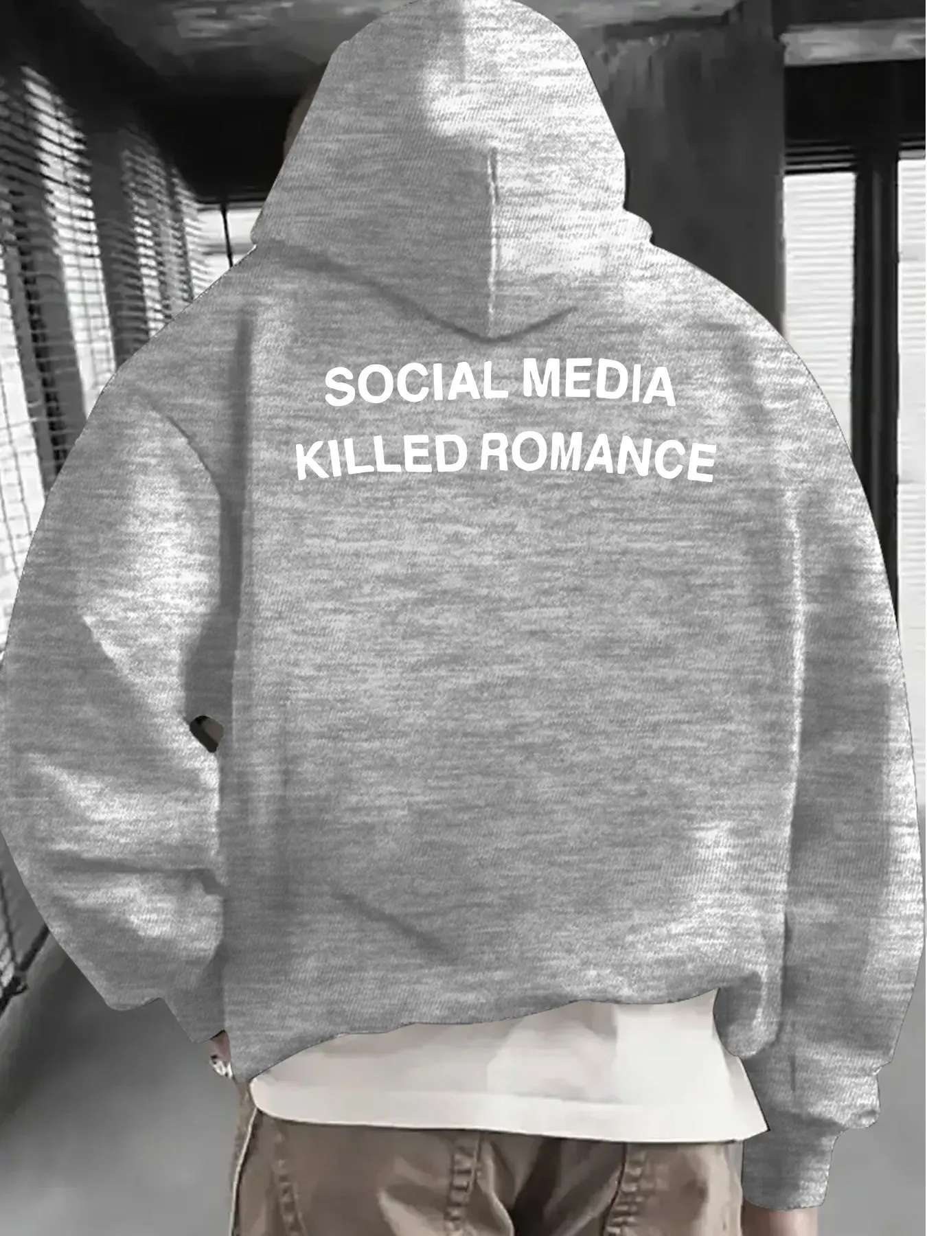 Trendy Attitude Men's Hooded Sweatshirt - Simple Letterprint - Thoughtful Creative Artistic Casual Kangaroo Pocket Hooded Shirt