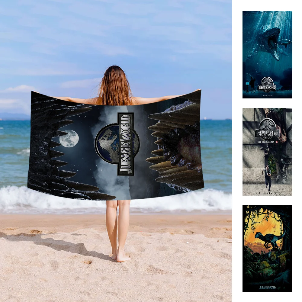 

J-Jur-assic-Worldes Microfiber Printed Beach Towel Mountain Climbing Yoga Beach Swimming Running Absorbent Soft Towel